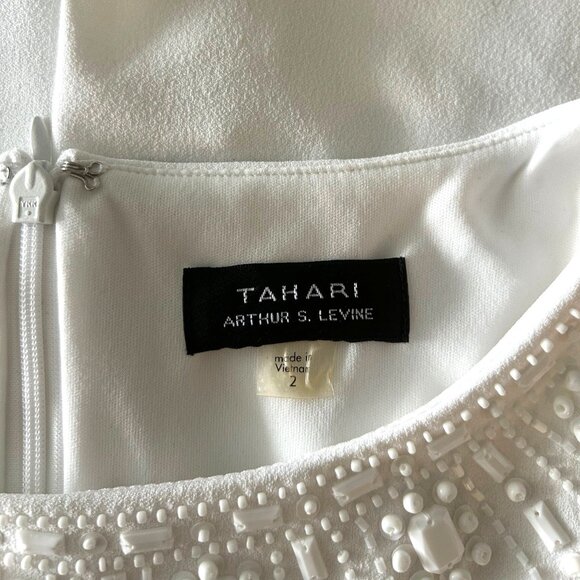 Tahari Below The Knee White Color Dress Sz 2 - Picture 4 of 9